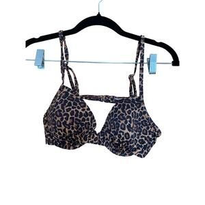 Spiegel Bikini Top Padded Mob Wife Leopard Print Women's Size 10 Trendy Vacay